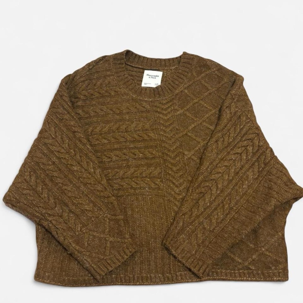 Abercrombie & Fitch Brown Cable Knit Sweater